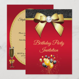 Glamoral, Romantic Elegance Födelsedagsfest Inbjudningar