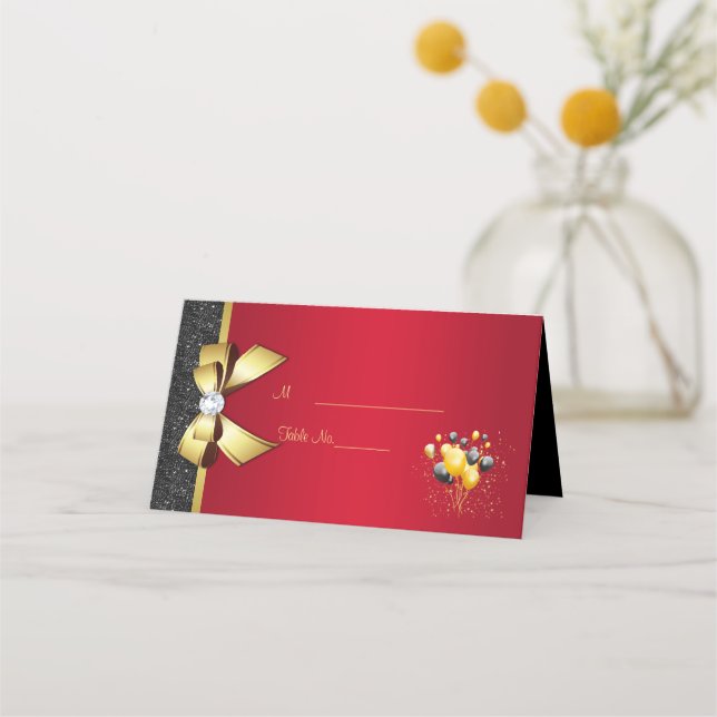 Glamoral, Romantic Elegance Födelsedagsfest Placeringskort (Framsida)