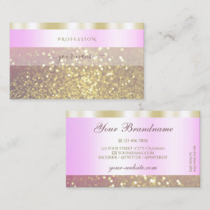 Glamoral Rosa och Guld Sparkling Glitter Shimmery Visitkort