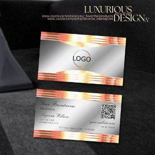 Glamoral Silver Shimmery Ro Guld Logotyp QR-kod Visitkort