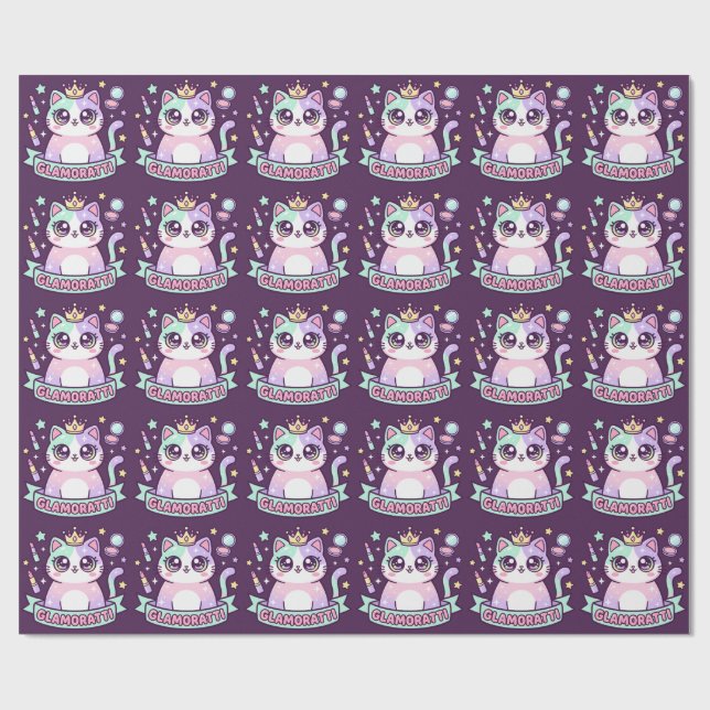 Glamoratti Katt Presentpapper (Platt)