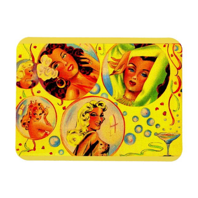 Glamorflickor på 1940-talet magnet (Horisontell)