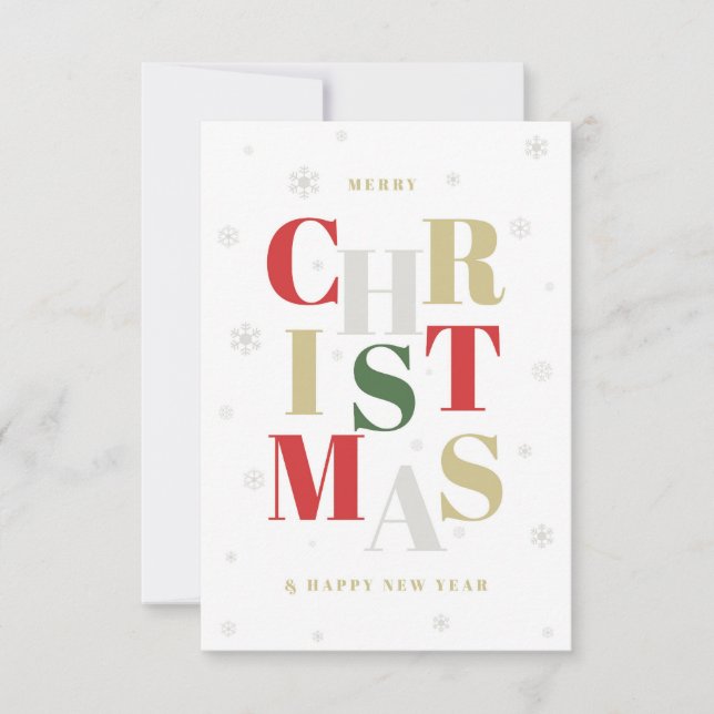 Glamorformaterat julhälsningskort. kort (Framsida)