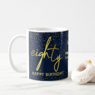 Glamoristisk 80:e födelsedag Guld Kaffemugg