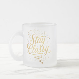 Glamoristisk Golden "Stanna klass"-design Frostad Glasmugg