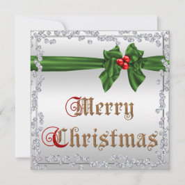 Glamorniga diamanter och Silky Sash Bow-jul Inbjudningar