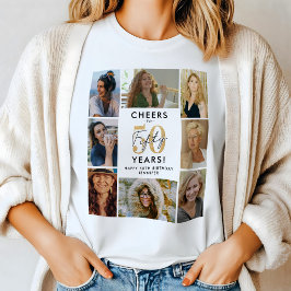 Glamorös 50-års födelsedags fotokollage T-shirt