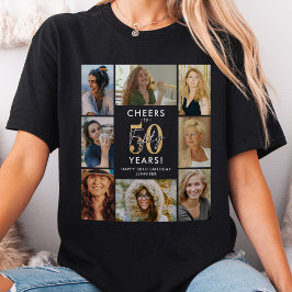 Glamorös 50-års födelsedags fotokollage T-shirt