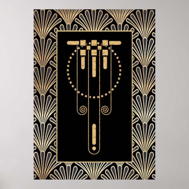 Glamorös Art Deco-affisch. Poster (Framsidan)