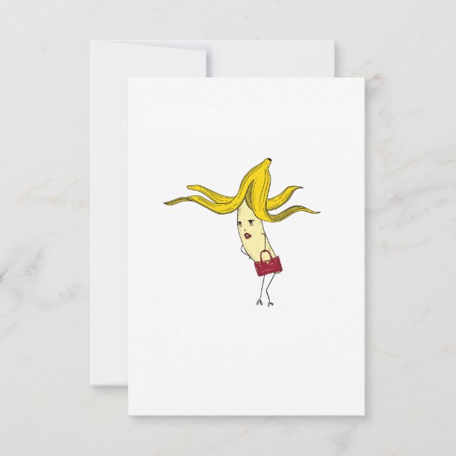 Glamorös banan, banantema  tack kort (Framsida)