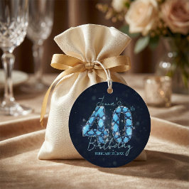 Glamorös Blå Diamant 40-årsdag Gåvor Etiketter