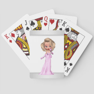 Glamorös flickaktig rosa diva spel kort