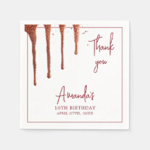 Glamorös Glitter-droppsvett Ro Guld 16 födelsedag