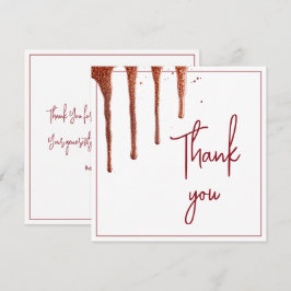 Glamorös Glitter-droppsvett Ro Guld 16 födelsedag Tack Kort