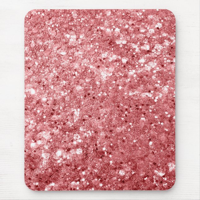 Glamorös gnistrande rosa glitter musmatta (Framsidan)
