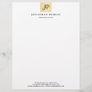 Glamorös guld- mall för elegant MonogramFaux Brevhuvud