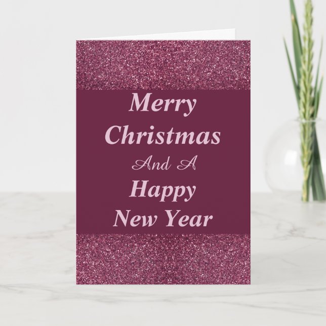 glamorös jul och nytt årskort kort (Framsida)