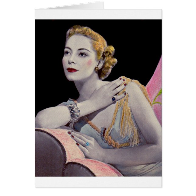 Glamorös kvinna från 1937 hälsningskort (Framsidan)