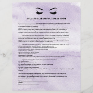 Glamorös lila ÖGONFRANSFÖRSTÄRKNING SAMTYCKESFORMU Reklamblad