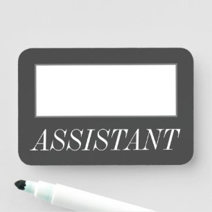 Glamorös, luxuriös "ASSISTANT" Namn bricka Namnbricka