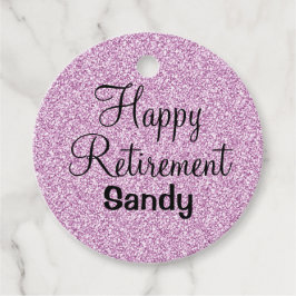 Glamorös lycklig pensionering lila glitter gnistra gåvor etiketter