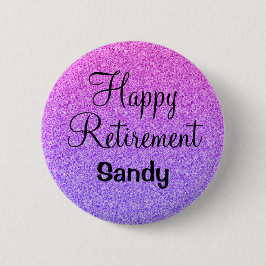 Glamorös lycklig pensionering Ombre lila glitter g Knapp