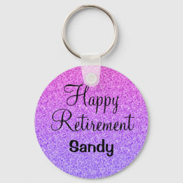Glamorös lycklig pensionering Ombre lila glitter g Nyckelring