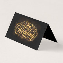 Glamorös mörk-&-guld kalligrafi vikt bröllopsinbju