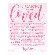 Glamorös Rosa 40 födelsedagar 40 skäl