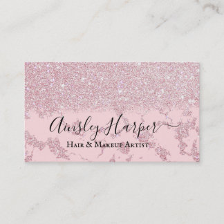 Glamorös Rosa Guld Glitter-färgad övertoning Visitkort