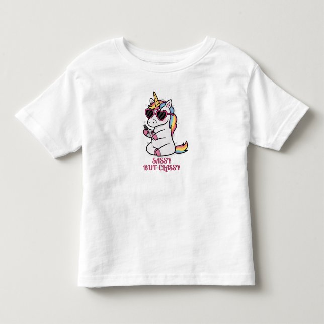 Glamorös & sassig enhörning  t shirt (Framsida)