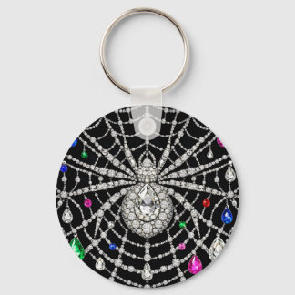 Glamorös spindel med diamantdesign nyckelring