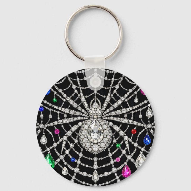 Glamorös spindel med diamantdesign  nyckelring (Framsida)