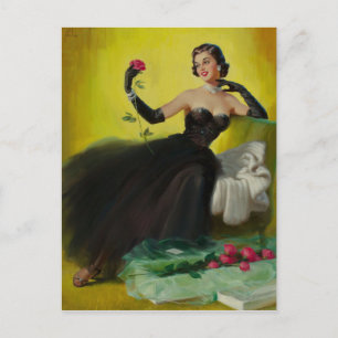 Glamorös stift med Rosor Vykort