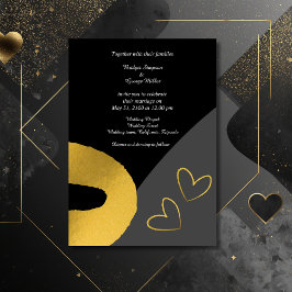 Glamorös svartfärgad inbjudan till dekaner guld br