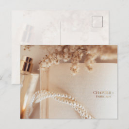 glamorös Vintage Litterär Flat Lay-konst Vykort
