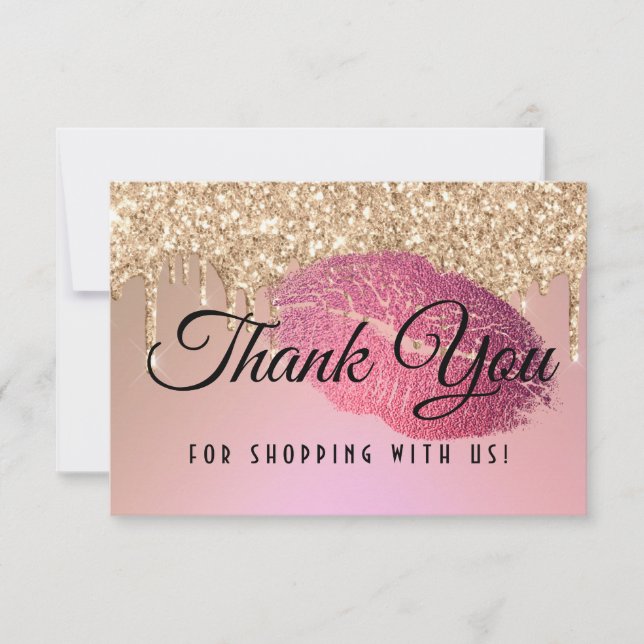 Glamorösa drivrutiner för Läppar Glitter Tack Kort (Framsida)