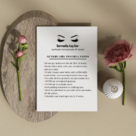 Glamorösa instruktioner för Eyelash Browbar Afterc Visitkort