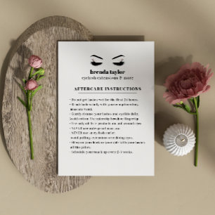 Glamorösa instruktioner för Eyelash Browbar Afterc Visitkort