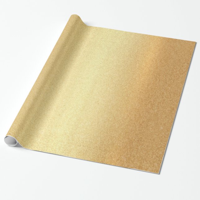 Glamoröst guld- skina elegantt modernt glansigt presentpapper (Utrullad)