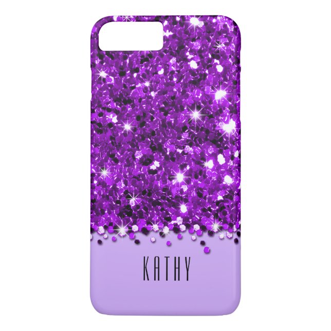 Glamoröst purpurfärgat Sparkly Case-Mate iPhone Skal (Baksida)