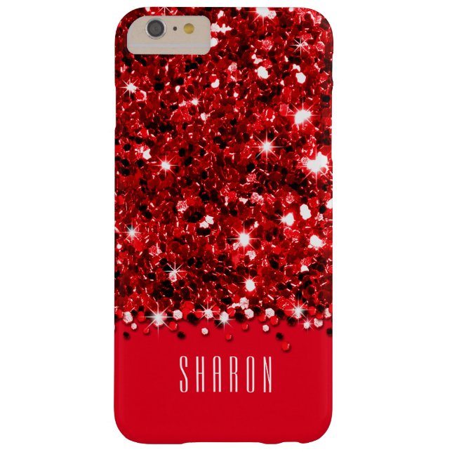 Glamoröst rött Sparkly glitterkonfettifodral Case-Mate iPhone Skal (Baksidan)