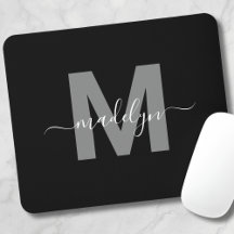 Glamoröst Svart Vitt Namn Monogram