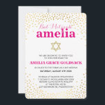 GLAMOROUS BAT MITZVAH Rustic guld konetti rosa Inbjudningar<br><div class="desc">Obs! Den blanka guld-effekten är en utskriven bildEn söt konfetti, polka pridedesign med guld-folie som söker efter ditt barns BAT MITZVAH INVITATIONER. Wow dina vänner och din familj med detta lilla nummer;D-format som mall är det enkelt att lägga till egna uppgifter, lägga till ditt foto eller slått anpassa knappen och...</div>