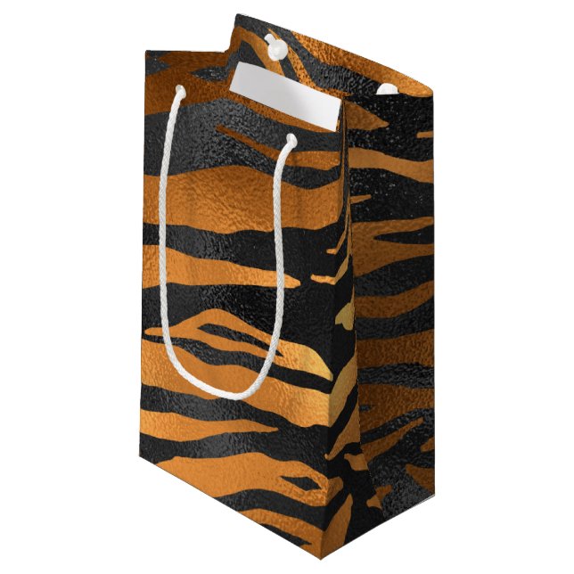 Glamorous Black Brown Tiger Stripes Animal Print (Framsidan Vinklad)