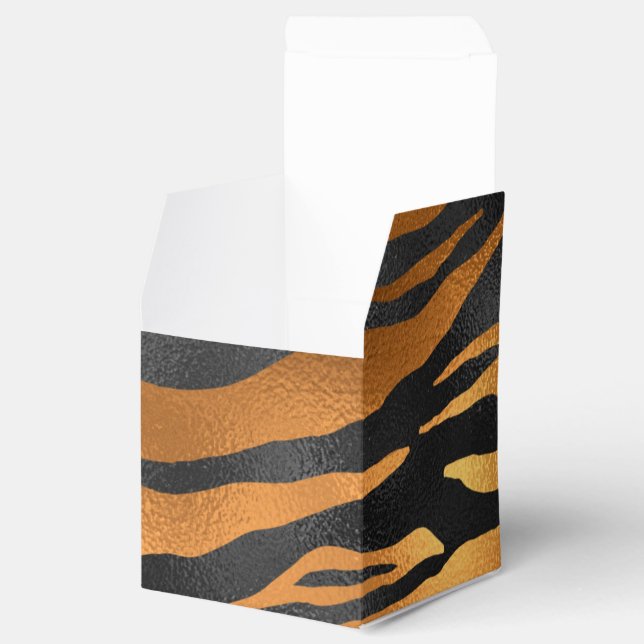 Glamorous Black Brown Tiger Stripes Animal Print Presentaskar (Öppnad)