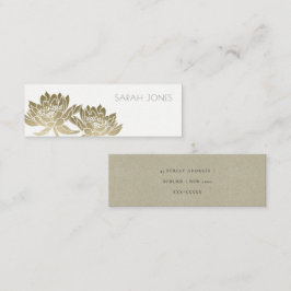 GLAMOROUS BLEK GULD WHITE LOTUS BLOMMIGT ADRESS MINI VISITKORT