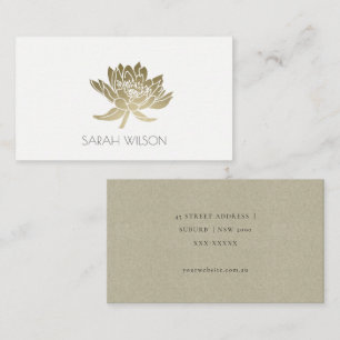 GLAMOROUS BLEK GULD WHITE LOTUS BLOMMIGT ADRESS VISITKORT
