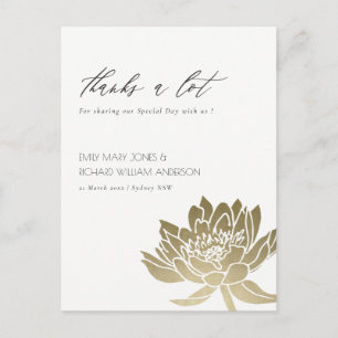 GLAMOROUS BLEK GULD WHITE LOTUS BLOMMIGT TACK VYKORT