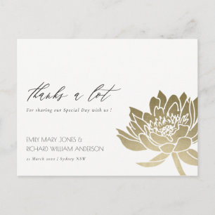 GLAMOROUS BLEK GULD WHITE LOTUS BLOMMIGT TACK VYKORT